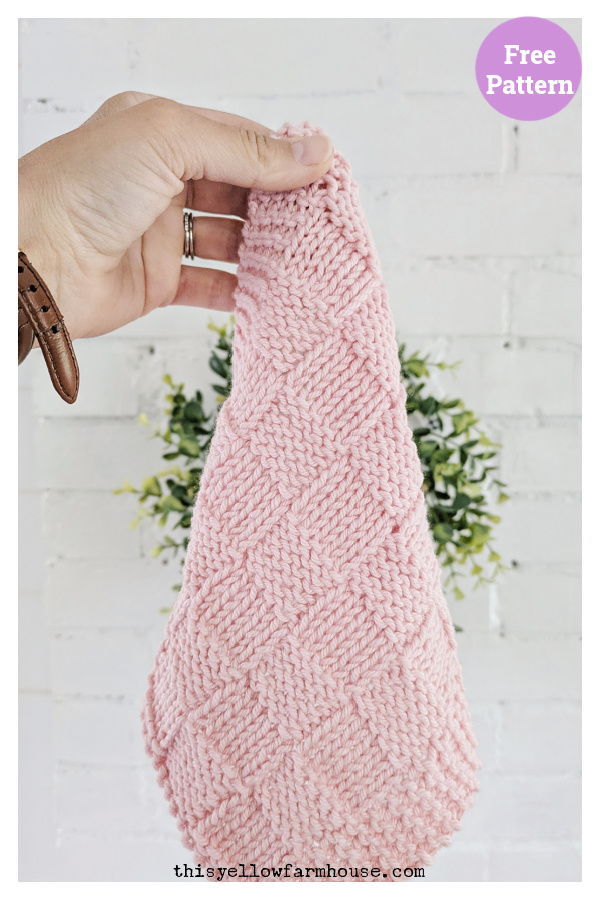 Quilted Fields Dishcloth Free Knitting Pattern