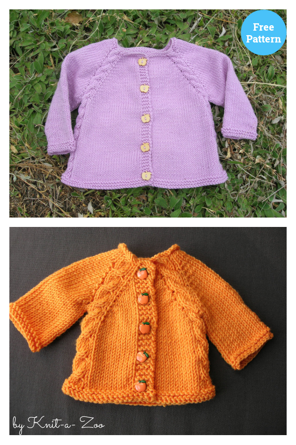 Beth's Cables Baby Cardigan Free Knitting Pattern