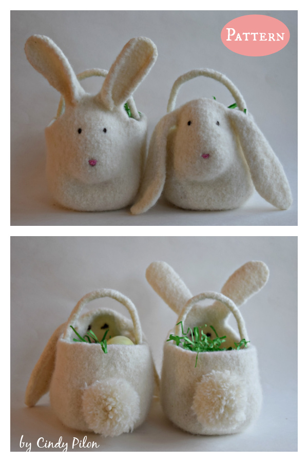 Bunny Easter Basket Knitting Pattern