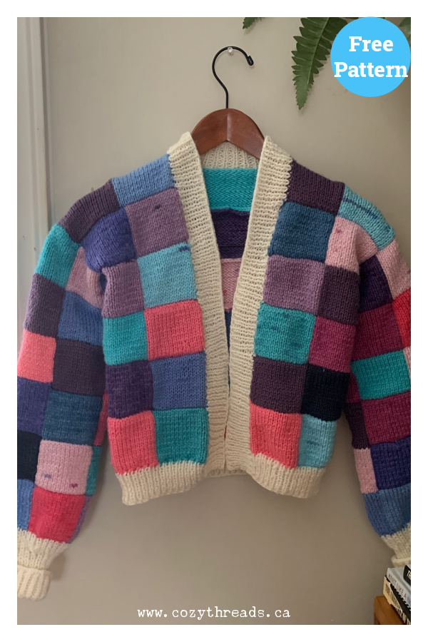 Colour Block Cardigan Free Knitting Pattern