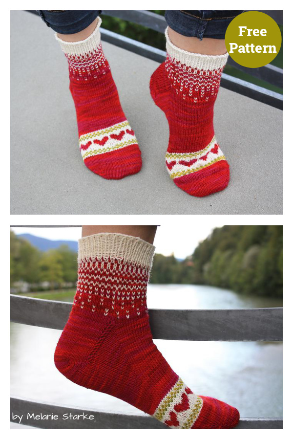 Keep Me Searching for a Heart of Gold Socks Free Knitting Pattern