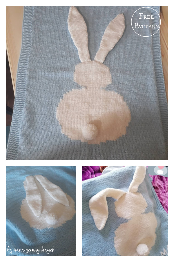Bunny Baby Blanket Free Knitting Pattern