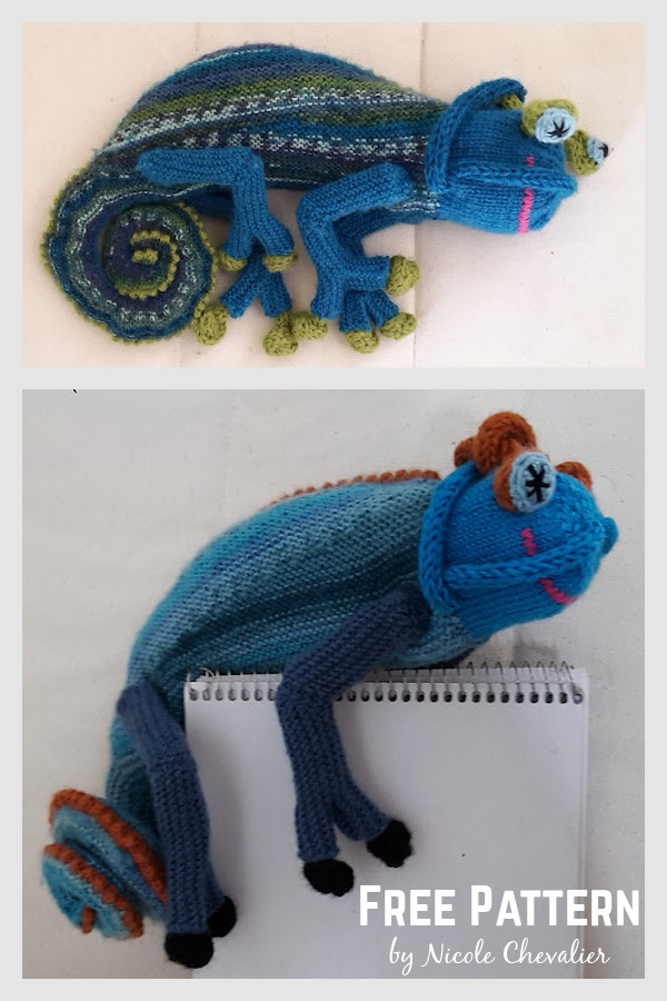 FroggyBug Chameleon Amigurumi Free Knitting Pattern 