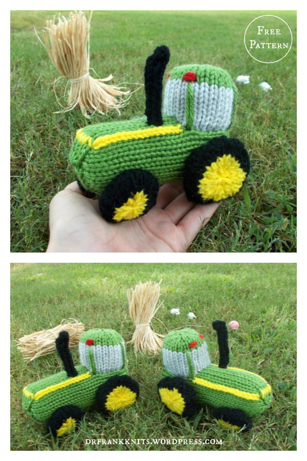 Tractor Toy Free Knitting Pattern 