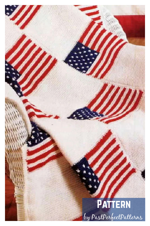 American Flag Blanket Knitting Pattern 