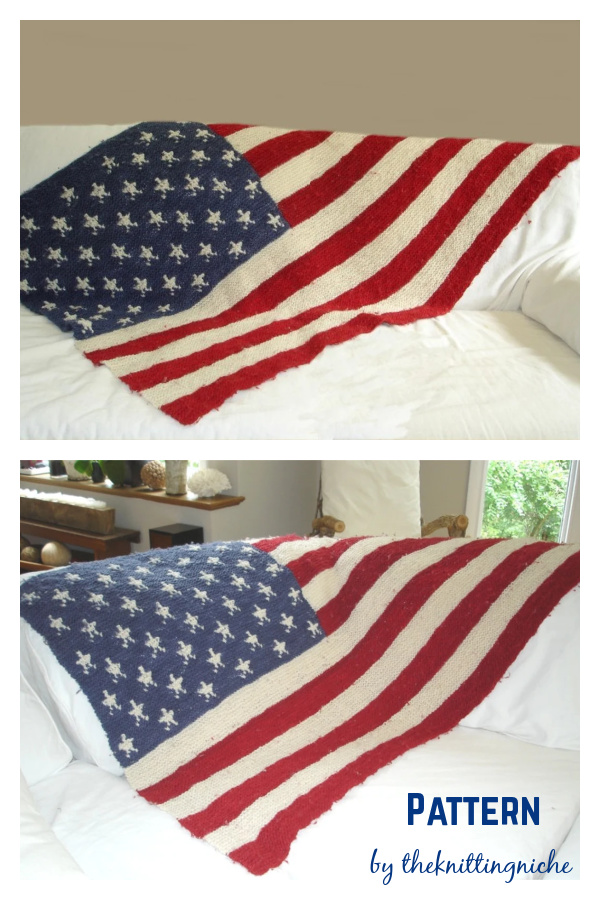 American Flag Blanket Knitting Pattern
