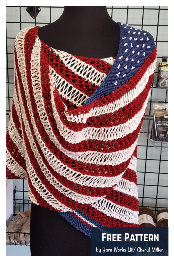 American Flag Shawl Free Knitting Pattern