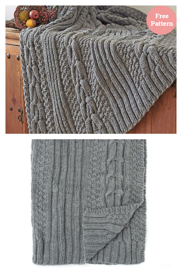 Horseshoe Cable Blanket Free Knitting Pattern