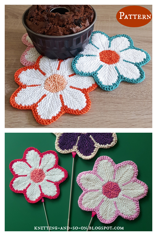 Seven Petals Potholder Knitting Pattern