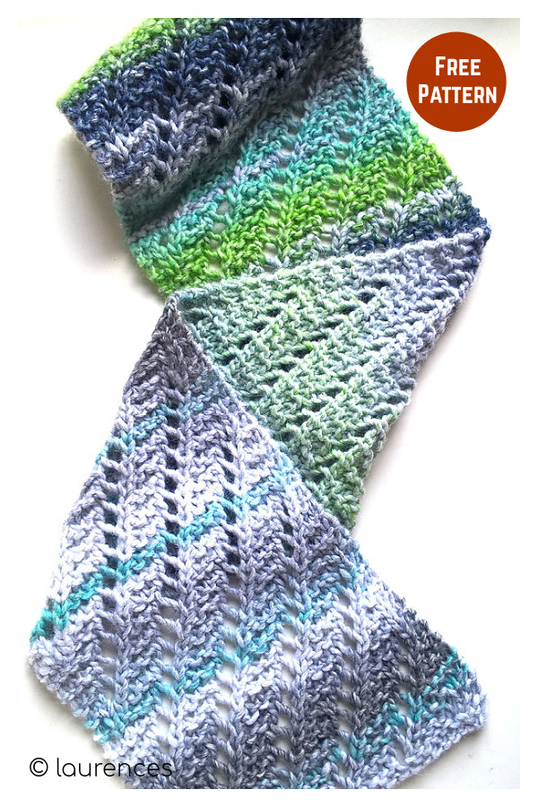 Colliding Stars Diagonal Lace Scarf Free Knitting Pattern