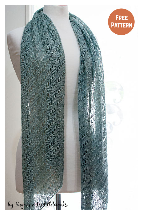 Madison Diagonal Lace Scarf Free Knitting Pattern