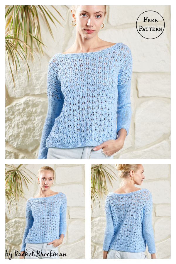 Paper Flowers Pullover Free Knitting Pattern