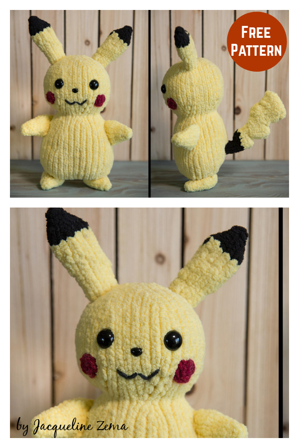 Pikachu Pal Amigurumi Pokemon Doll Free Knitting Pattern