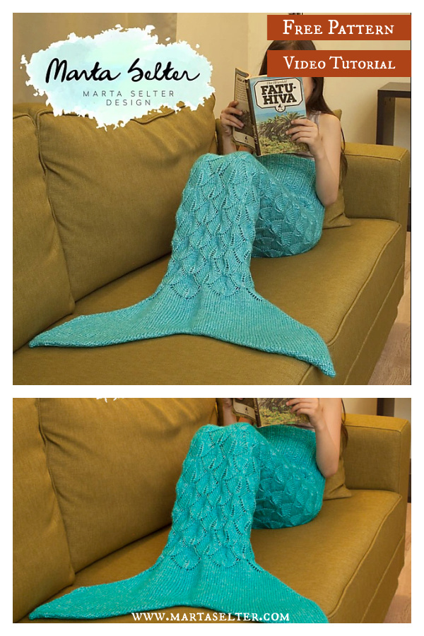 Children's Mermaid Tail Free Knitting Pattern and Video Tutorial