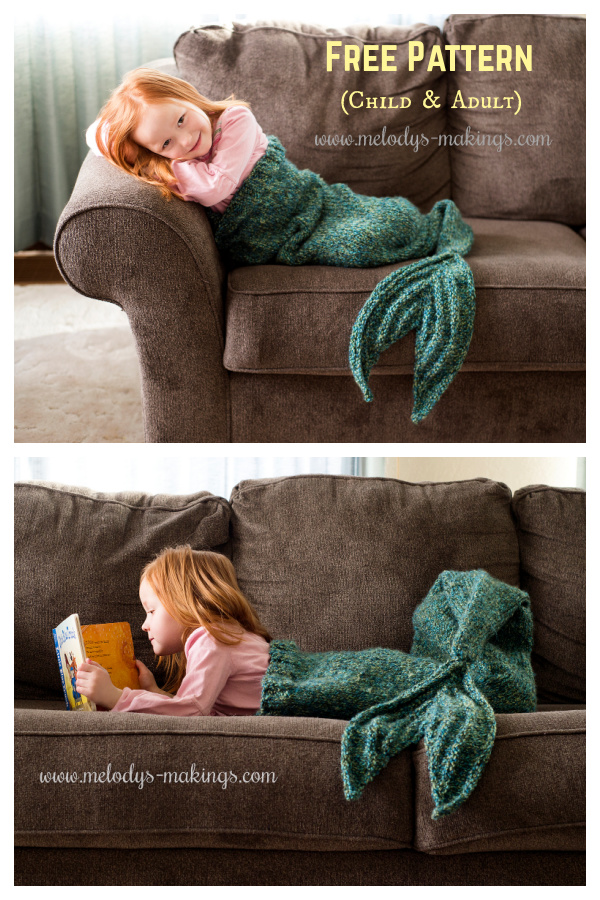 Mermaid Tail Blanket Free Knitting Pattern
