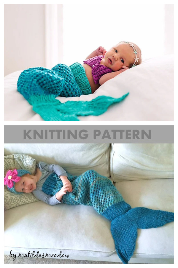 Mermaid Tail Blanket Knitting Patterns