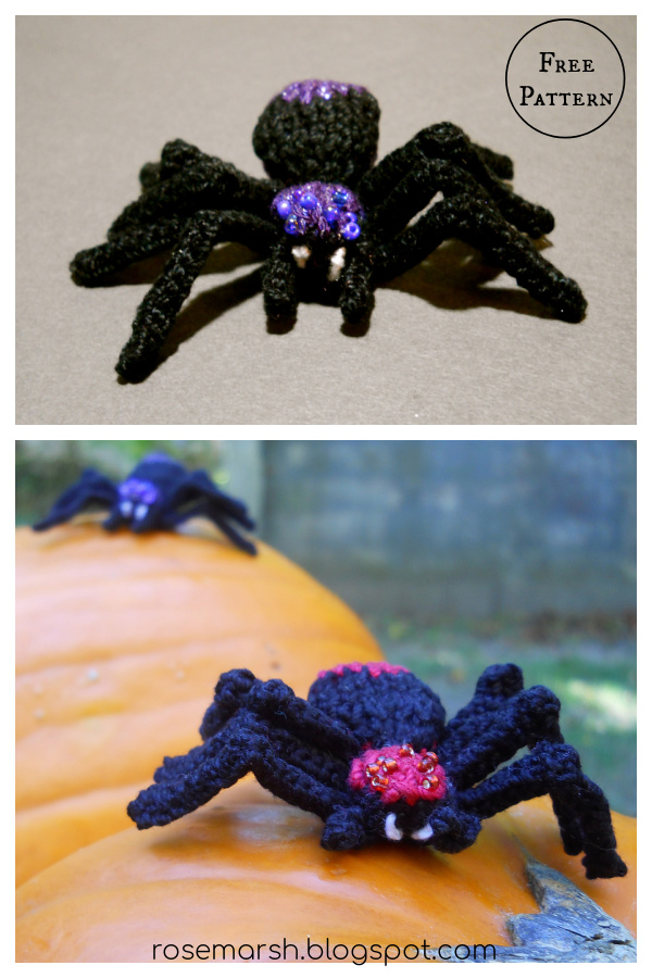 Sparkly Spider Amigurumi Free Knitting Pattern
