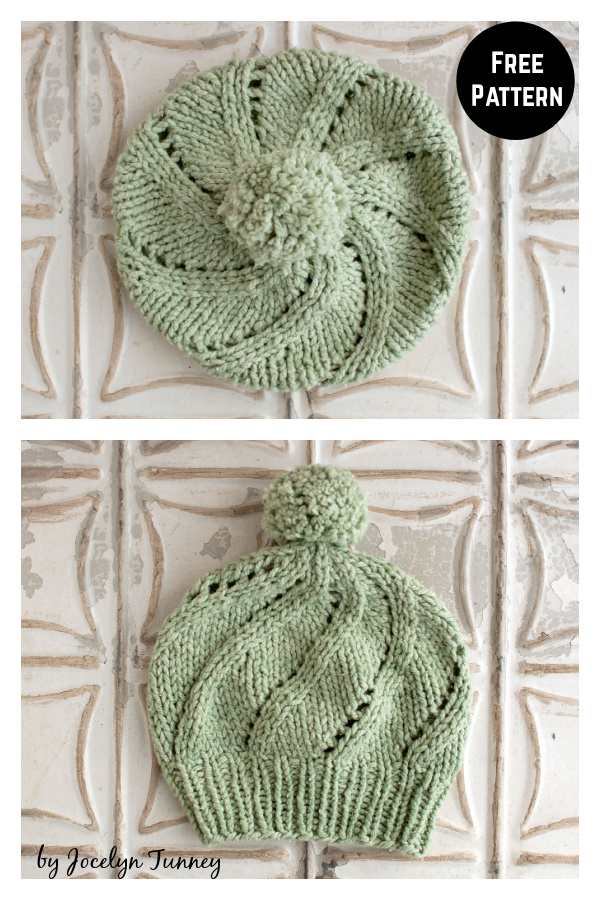 Springtime Picholine Beret Hat Free Knitting Pattern
