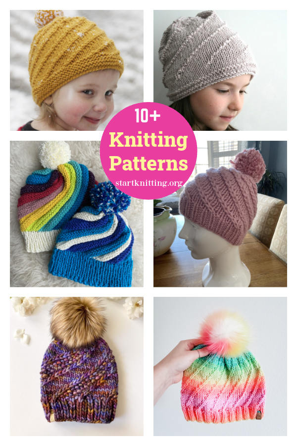 Swirl Hat Knitting Patterns 