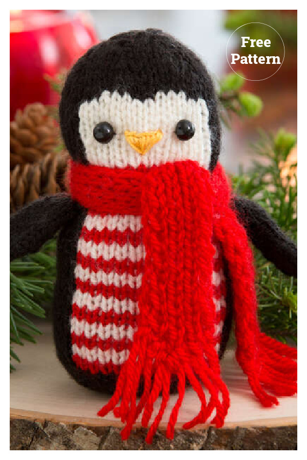 Cheerful Holiday Penguin Free Knitting Pattern