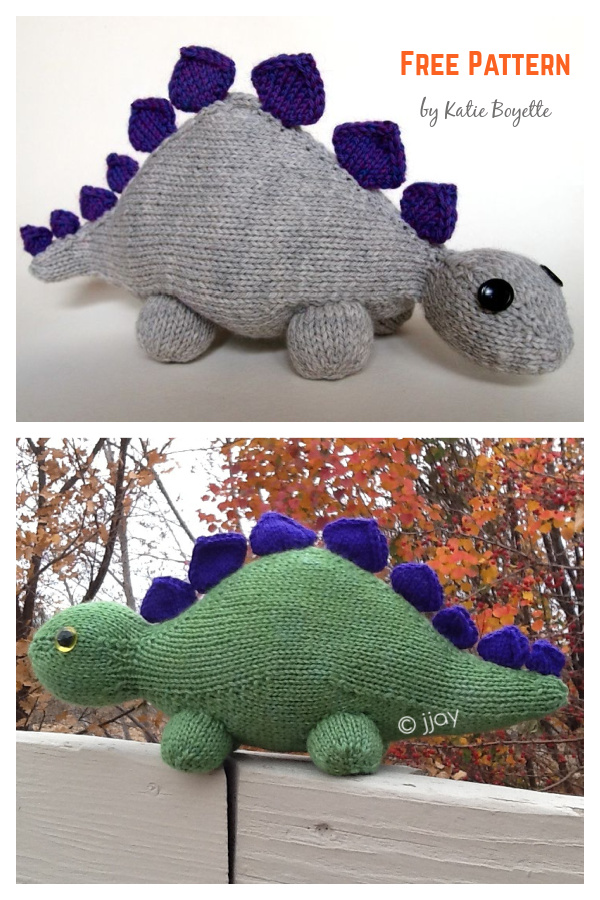 Dinosaur Jr. Stegosaurus Free Knitting Pattern
