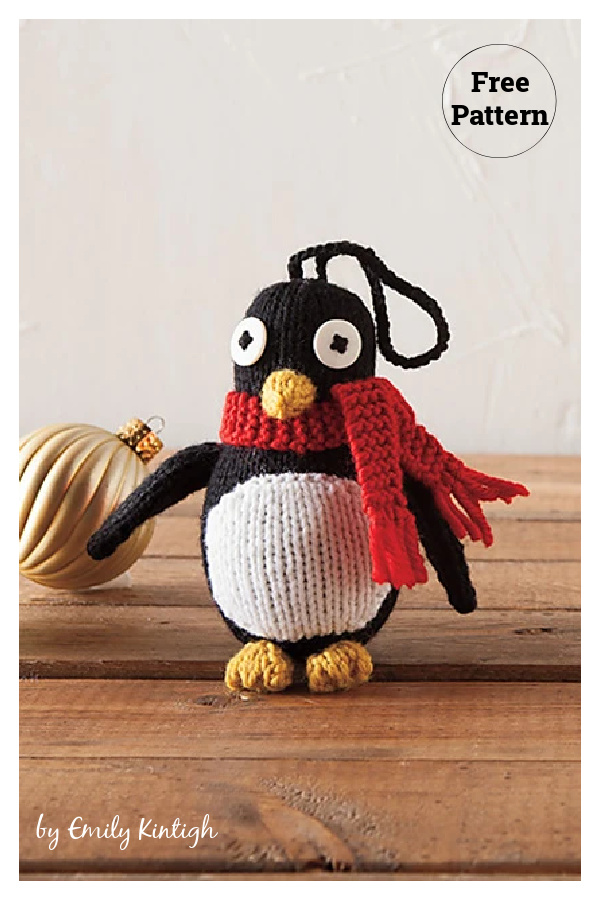 Holiday Penguin Ornament Free Knitting Pattern
