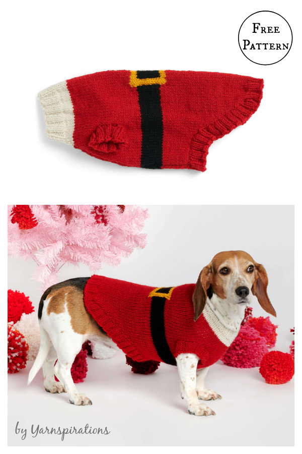 Santa Dog Coats Free Knitting Pattern