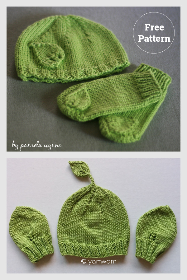 Wee Leafy Baby Set Free Knitting Pattern