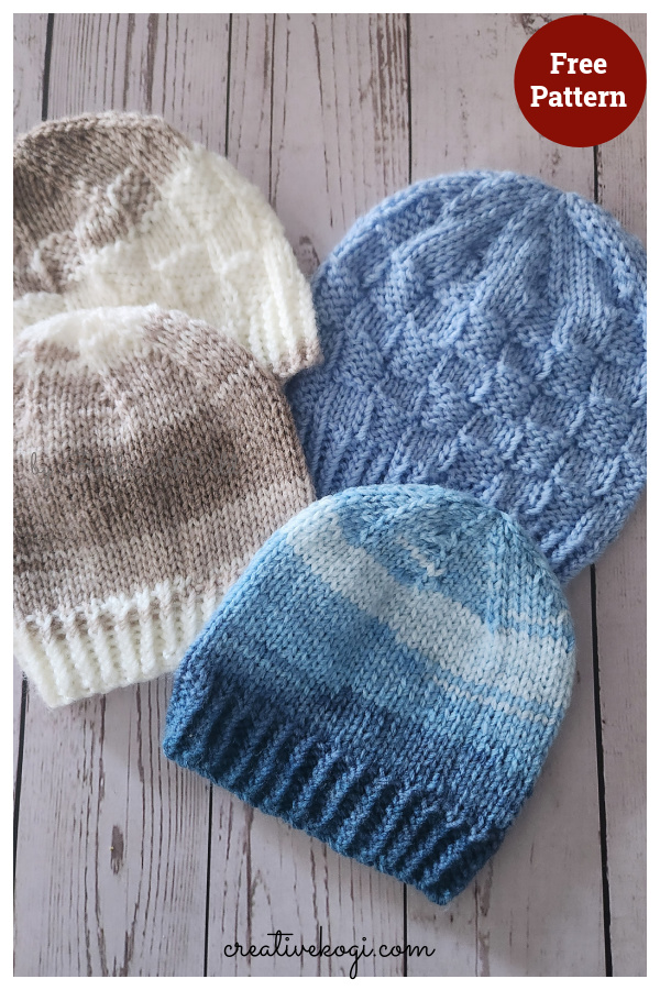 Easy Beginner Baby Beanie Hat Free Knitting Pattern