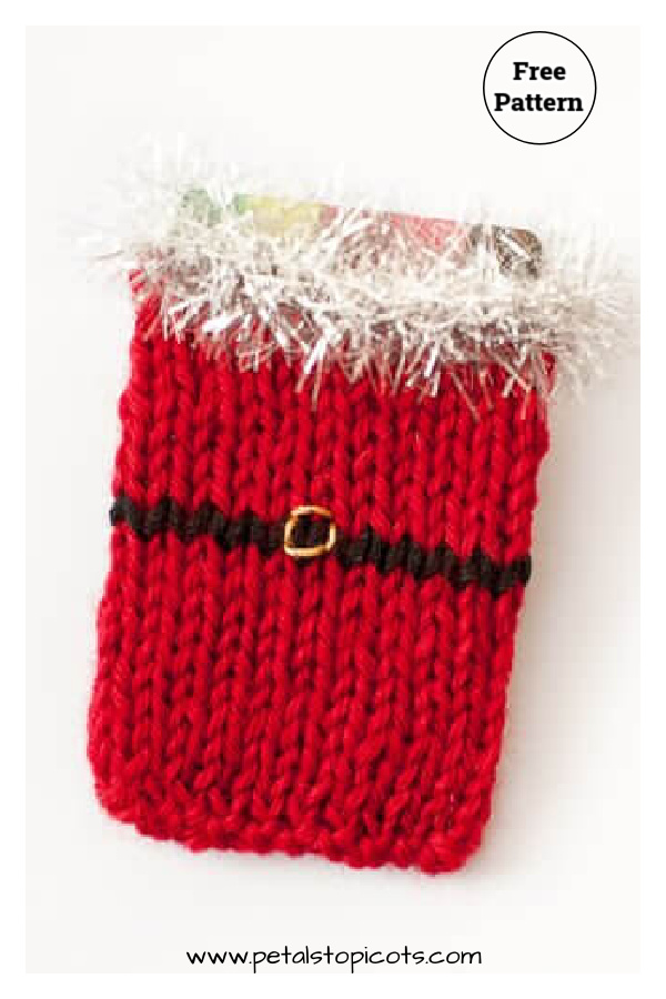 Santa Gift Card Holder Free Knitting Pattern