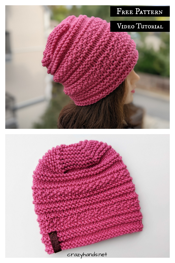Stretchy Winter Beanie Free Knitting Pattern and Video Tutorial