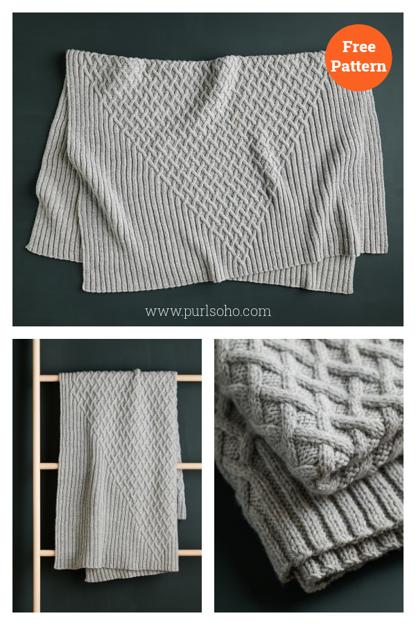 Emblem Blanket Free Knitting Pattern