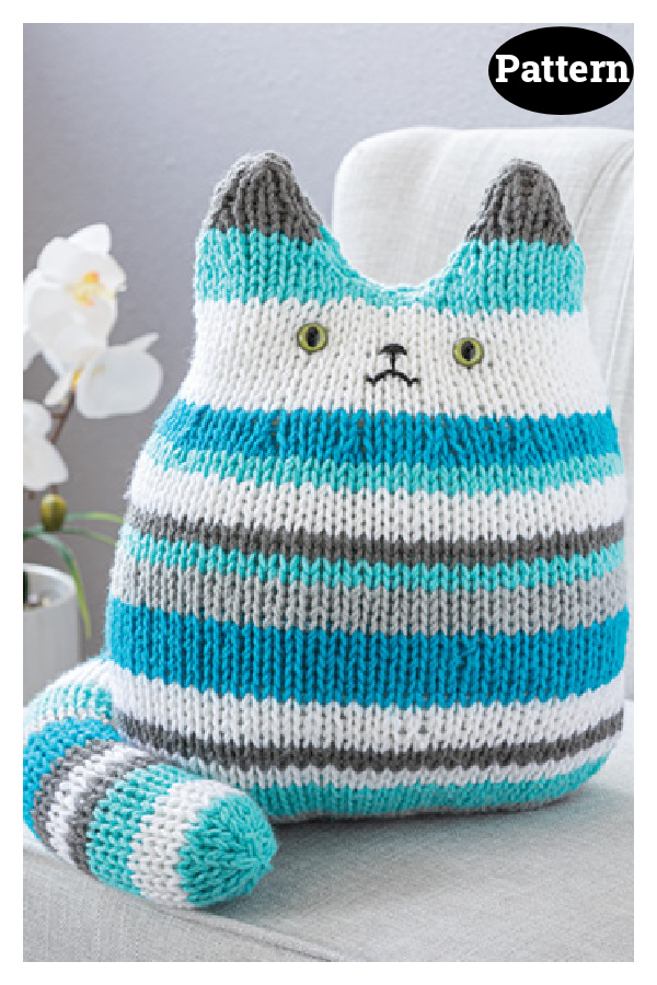 Fat Cat Pillow Knitting Pattern