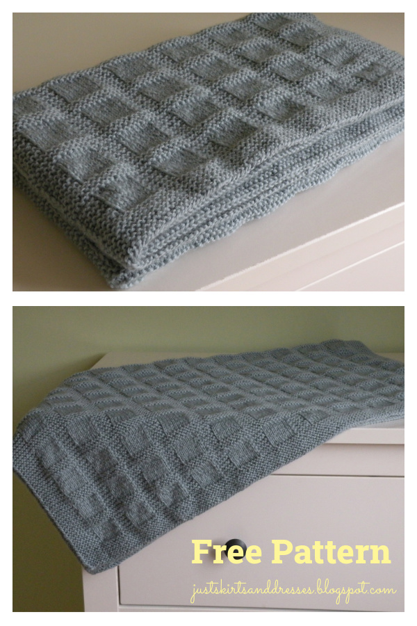 Simple Blocks Baby Blanket Free Knitting Pattern
