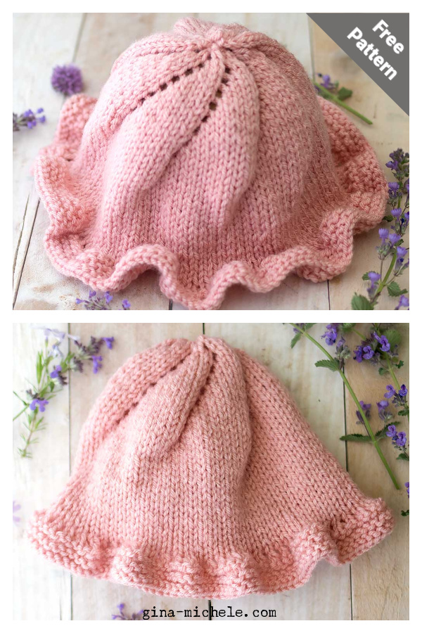 Flat Knit Baby Sun Hat Free Knitting Pattern