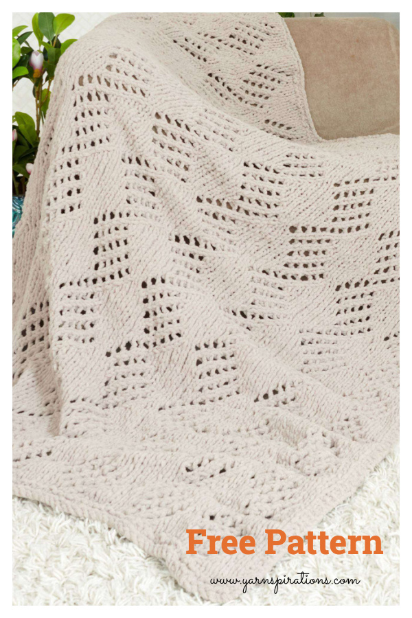 Harlequin Eyelet Blanket Free Knitting Pattern