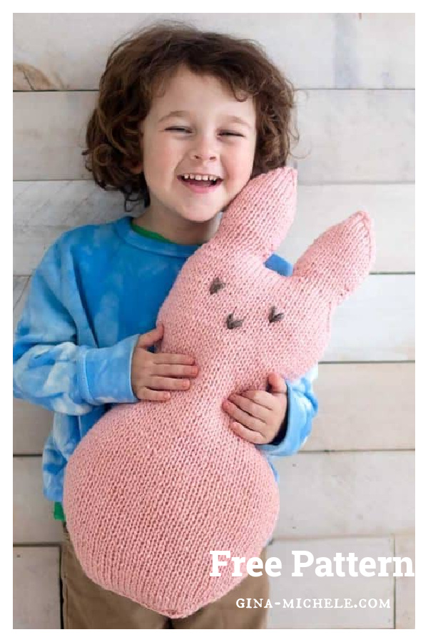Large Easter Peep Bunny Free Knitting Pattern