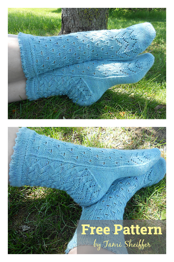 Water Cycle Socks Free Knitting Pattern
