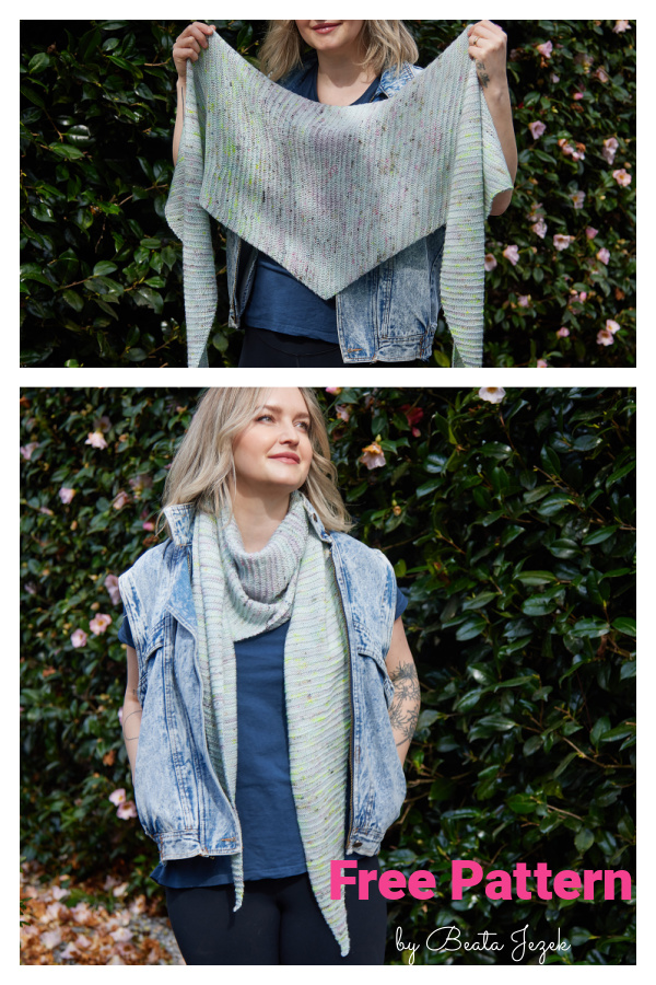 April Shallow Triangle Scarf Free Knitting Pattern