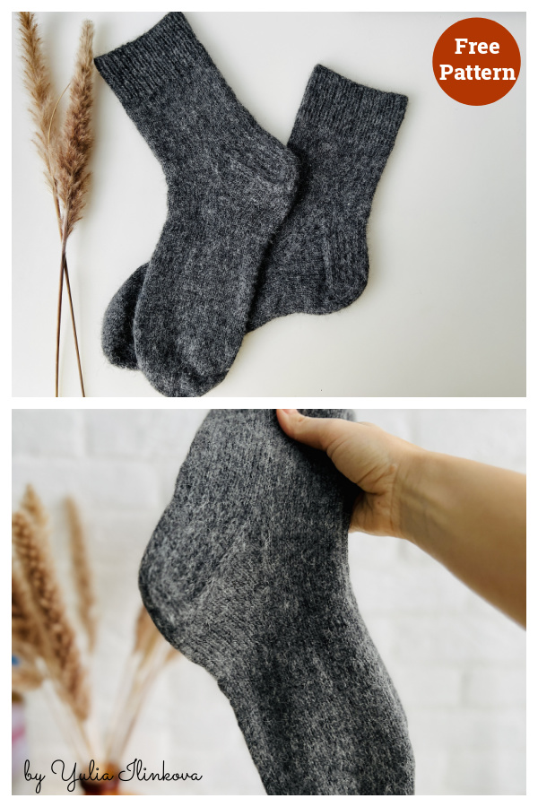 Basic Men's Socks Free Knitting Pattern