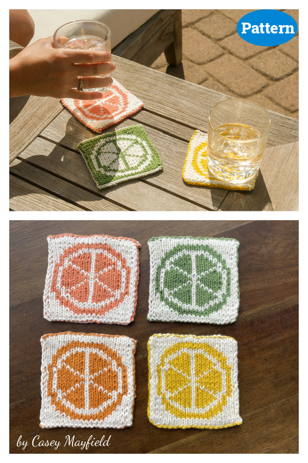 Citrus Coasters Knitting Pattern