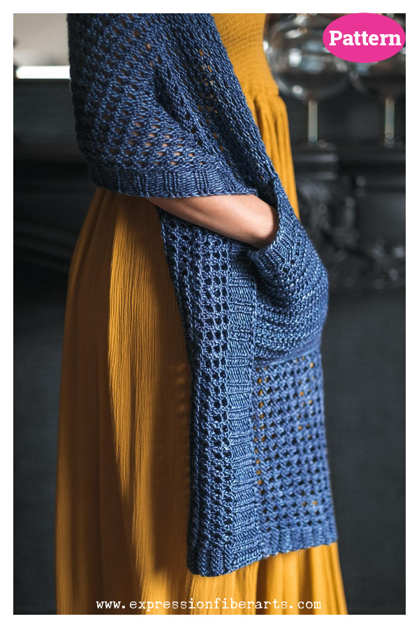 Rhay Pocket Shawl Knitting Pattern