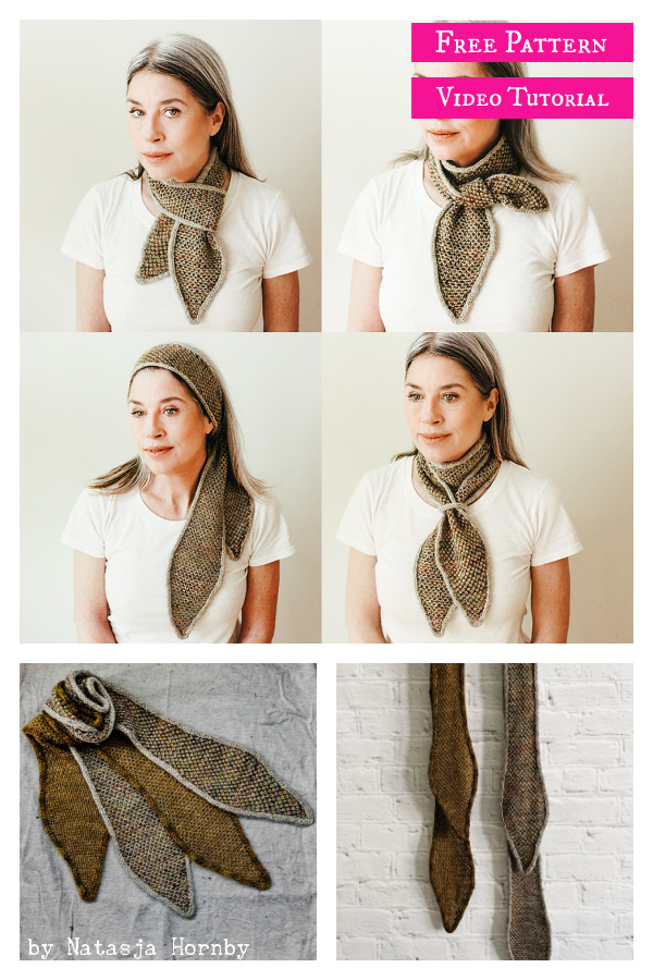 Schelpje Skinny Scarf Free Knitting Pattern and Video Tutorial