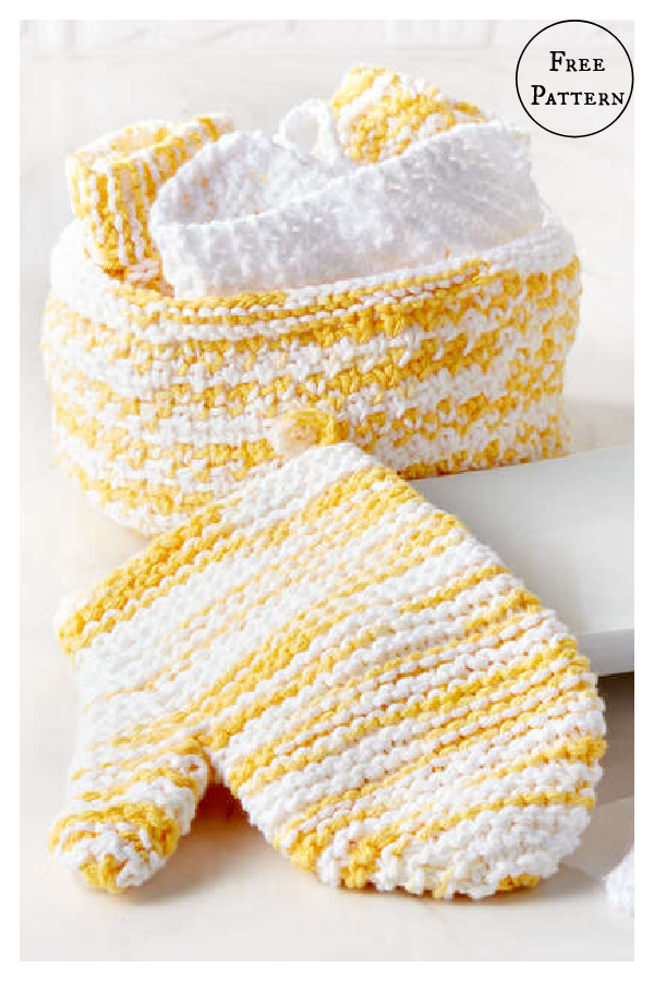 Spa Day Kit Bath Mitt Free Knitting Pattern