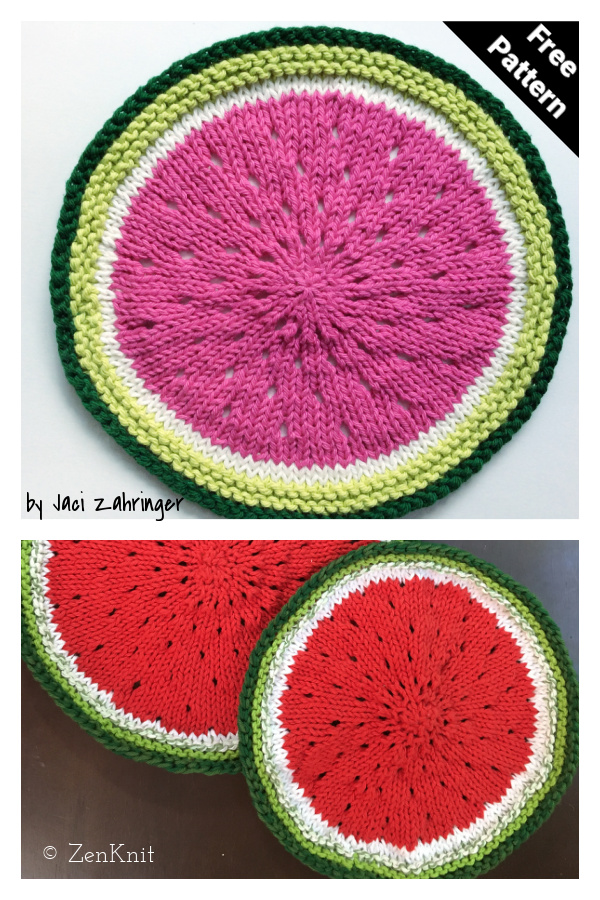 Watermelon Dishcloth Free Crochet Pattern