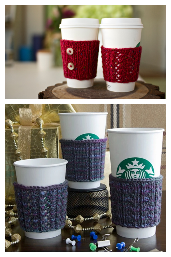 Coffee Sleeves Free Knitting Pattern 