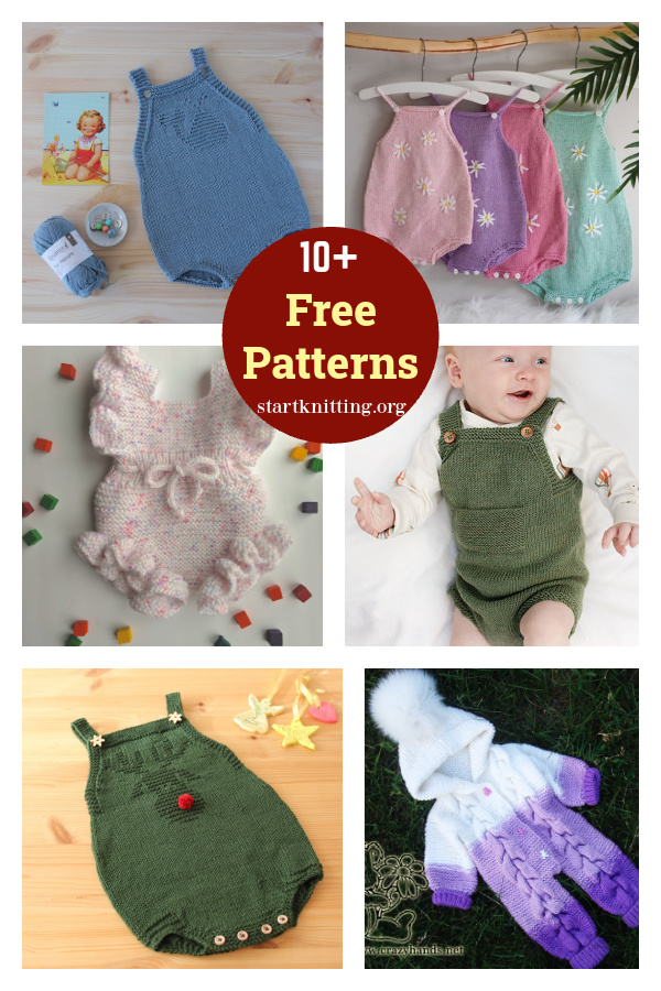 10+ Baby Romper Free Knitting Pattern 