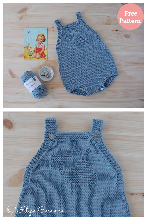 Whale Overall Onesies Free Knitting Pattern