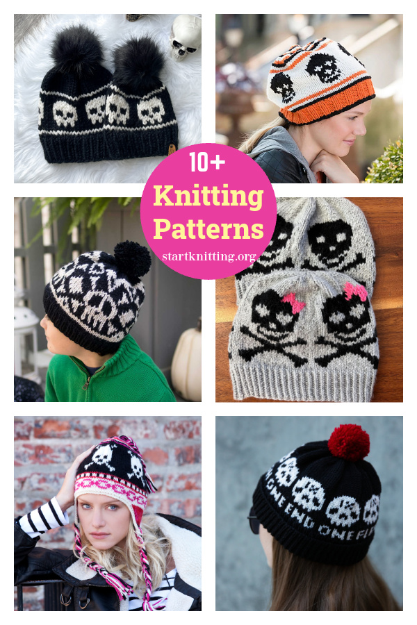 10+ Halloween Skull Hat Knitting Patterns 