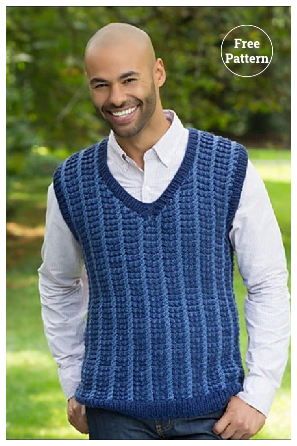 Men’s Mosaic Vest Free Knitting Pattern